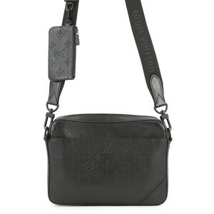 Louis Vuitton Monogram Shadow Black Duo Messenger Shoulder Bag Black